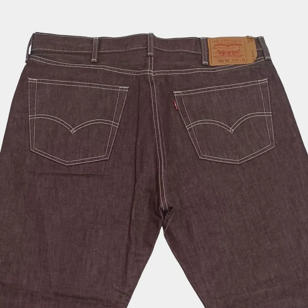 Vintage Levi's 501 XX Classic Buttonfly Rust Burgandy Jeans Men's Size 40x30 Y2K